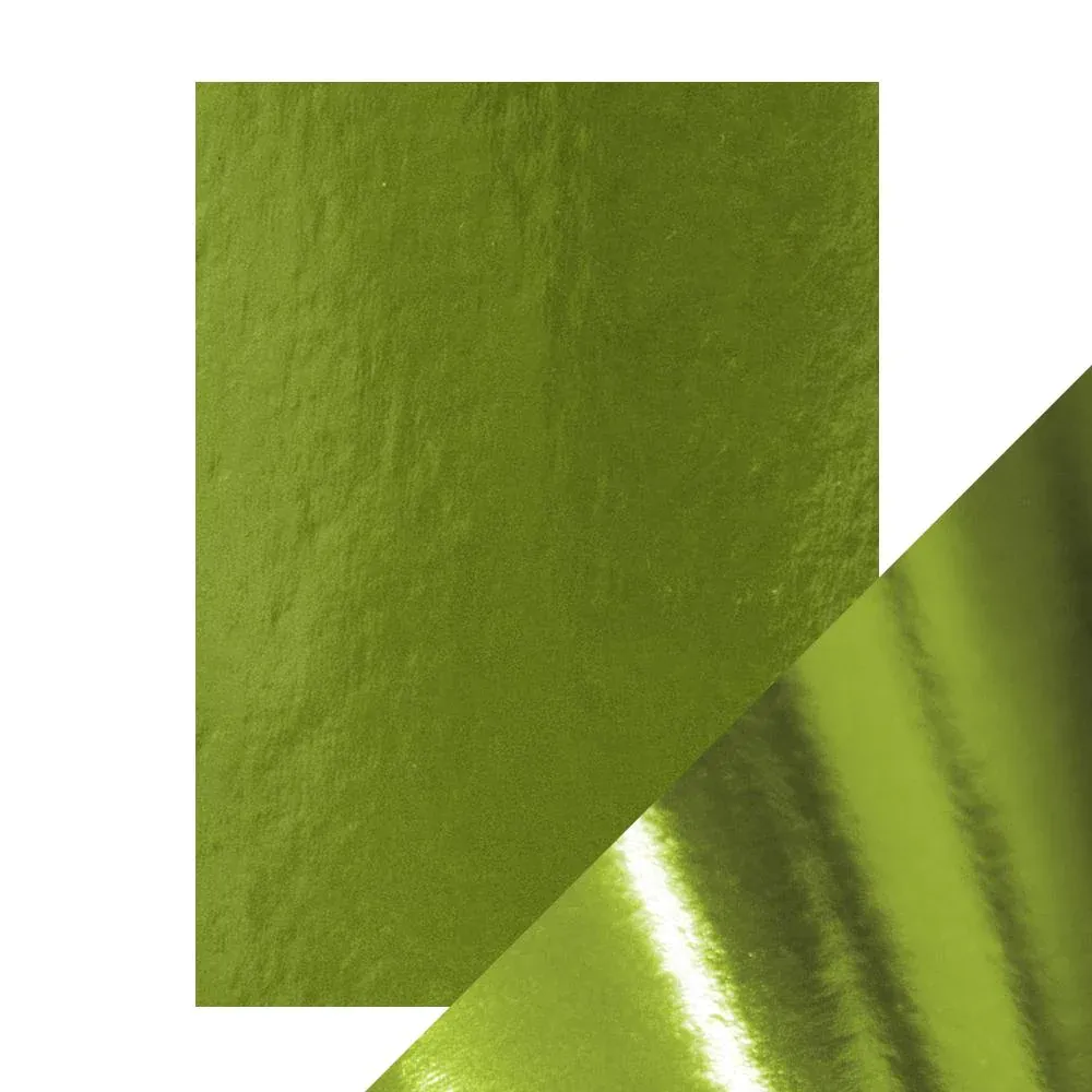 Holly Green Mirror Cardstock, 5 sheets